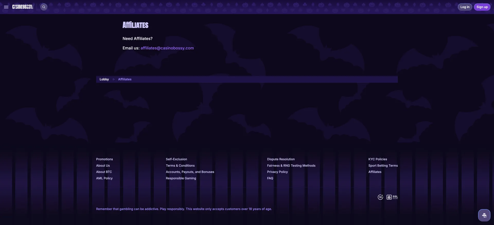 Affiliates Casinobossy: Affiliates