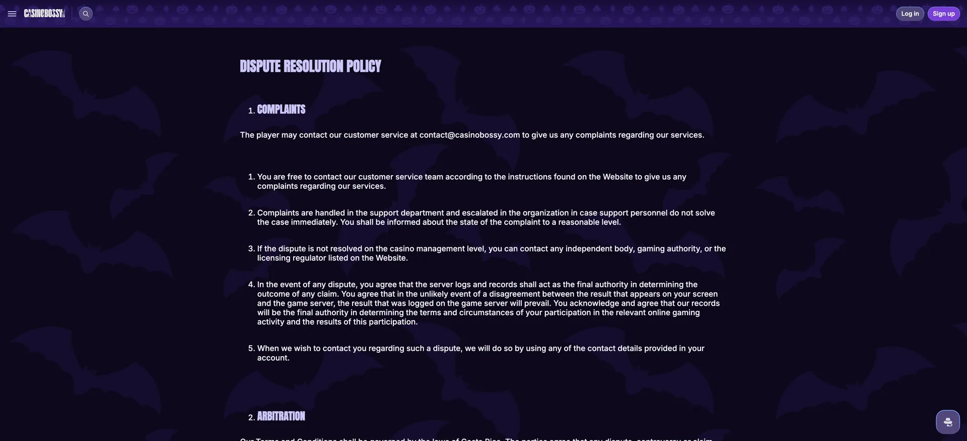 Dispute Resolution Casinobossy: Dispute Resolution